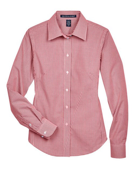 Devon & Jones Women's Crown Collection Gingham Check Woven Dress Shirt-1