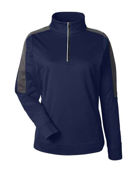 CORE365 Women's Market Snag Protect Mesh Colorblock Quarter-Zip Pullover-1