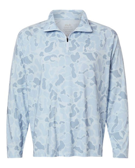 HUK Men's Airweight KC Printed Quarter-Zip Pullover-1