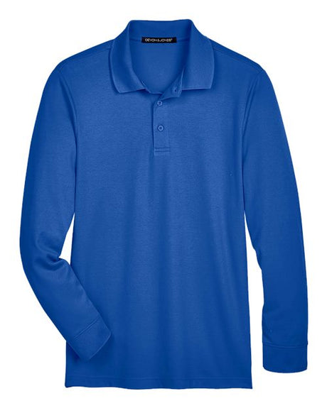 Devon & Jones Men's CrownLux Performance Plaited Long Sleeve Polo-1