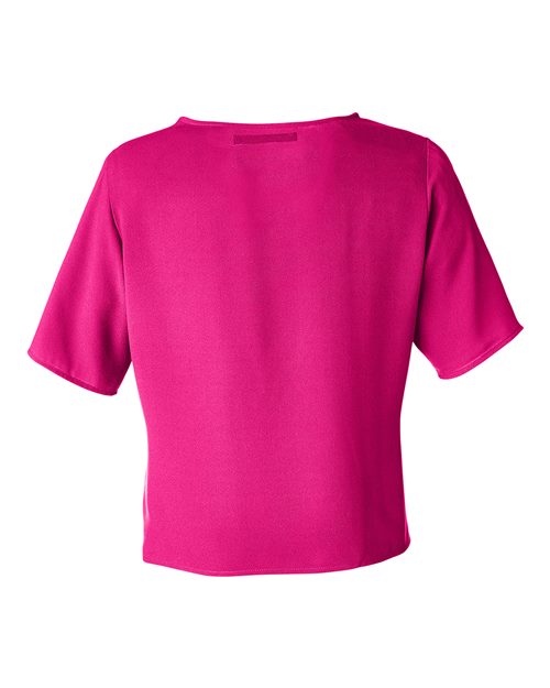 Devon & Jones Women's Perfect Fit Tie Front Blouse-2