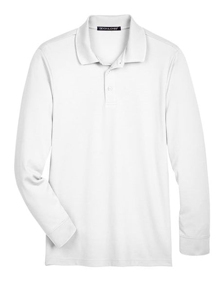 Devon & Jones Men's Tall CrownLux Performance Plaited Long Sleeve Polo-1