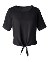 Devon & Jones Women's Perfect Fit Tie Front Blouse-1