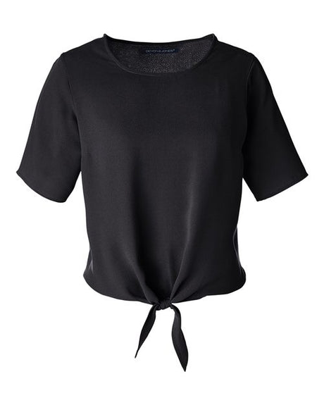 Devon & Jones Women's Perfect Fit Tie Front Blouse-1