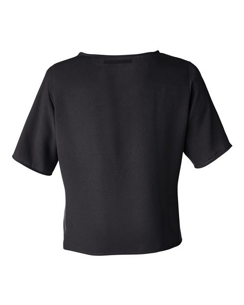 Devon & Jones Women's Perfect Fit Tie Front Blouse-2
