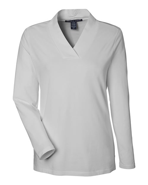 Devon & Jones Women's Raleigh Shawl Collar Knit Top-1