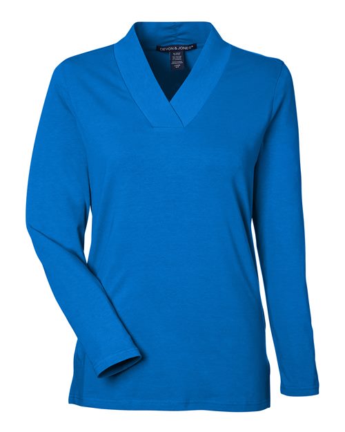 Devon & Jones Women's Raleigh Shawl Collar Knit Top-1