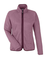 CORE365 Women's Venture Heathered Stripe Full-Zip Jacket-1