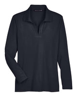Devon & Jones Women's CrownLux Performance Plaited Long Sleeve Polo-1