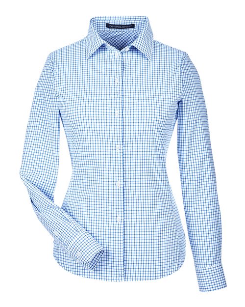 Devon & Jones Women's CrownLux Performance Micro Windowpane Woven Dress Shirt