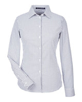 Devon & Jones Women's CrownLux Performance Micro Windowpane Woven Dress Shirt