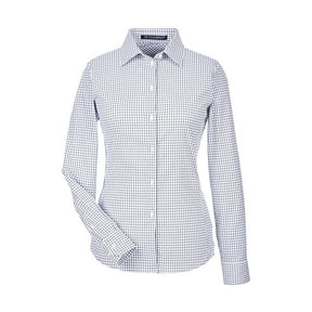 Devon & Jones Women's CrownLux Performance Micro Windowpane Woven Dress Shirt