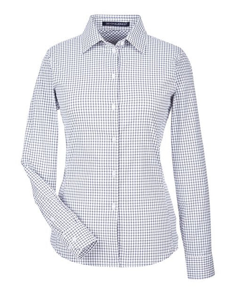 Devon & Jones Women's CrownLux Performance Micro Windowpane Woven Dress Shirt