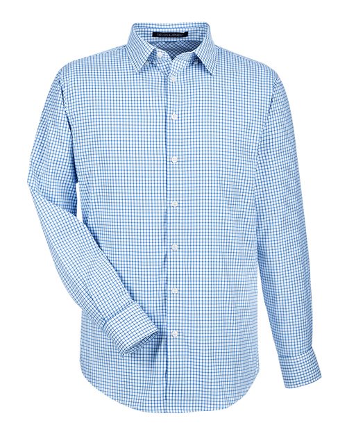 Devon & Jones Men's CrownLux Performance Micro Windowpane Woven Dress Shirt