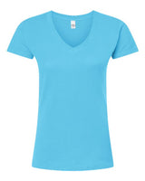 Tultex Women's Fine Jersey V-Neck T-Shirt-1