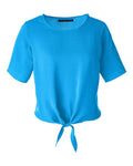 Devon & Jones Women's Perfect Fit Tie Front Blouse-1