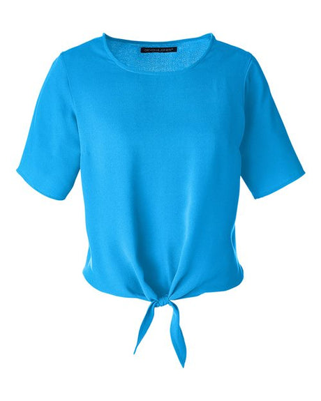 Devon & Jones Women's Perfect Fit Tie Front Blouse-1