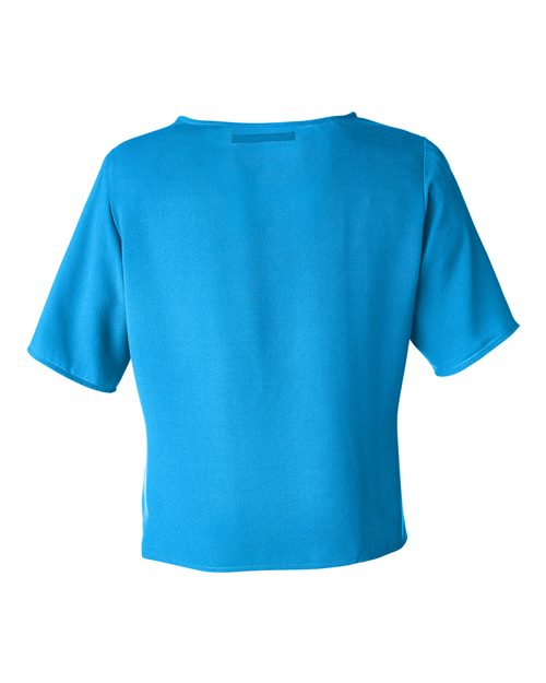 Devon & Jones Women's Perfect Fit Tie Front Blouse-2