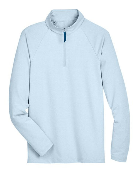 Devon & Jones Men's CrownLux Performance Clubhouse Micro-Stripe Quarter-Zip Pullover-1