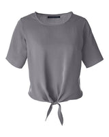 Devon & Jones Women's Perfect Fit Tie Front Blouse-1