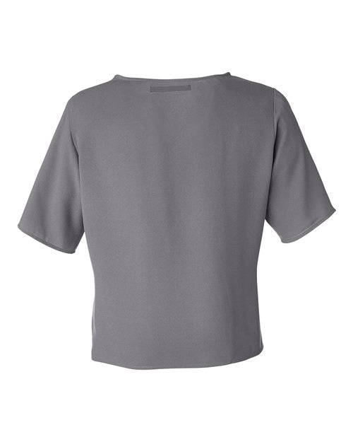 Devon & Jones Women's Perfect Fit Tie Front Blouse-2