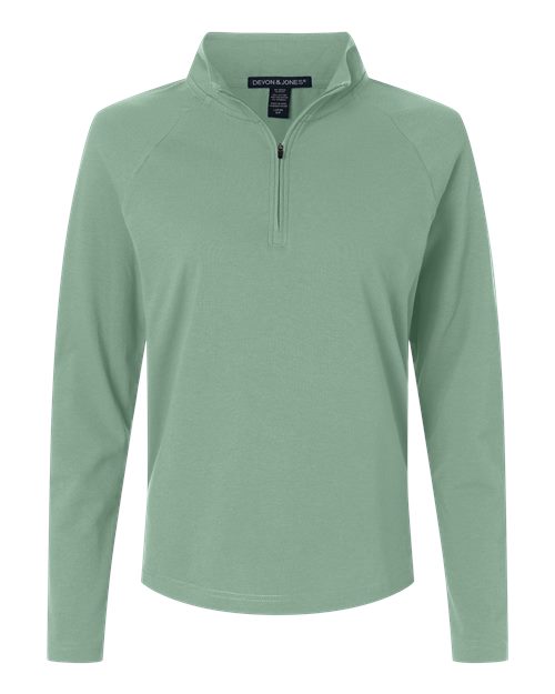Devon & Jones Women's Seaton Pebble Textured Quarter-Zip Pullover-1