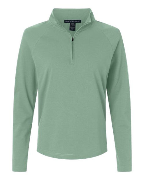Devon & Jones Women's Seaton Pebble Textured Quarter-Zip Pullover-1