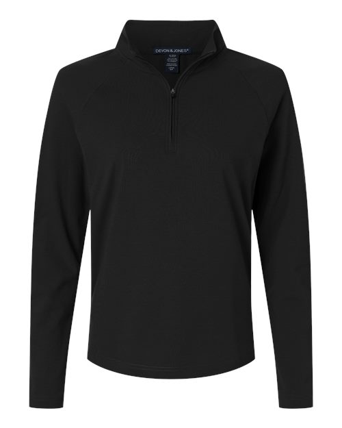Devon & Jones Women's Seaton Pebble Textured Quarter-Zip Pullover-1