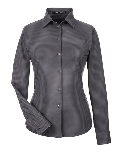Devon & Jones Women's CrownLux Performance Tonal Mini Check Woven Dress Shirt