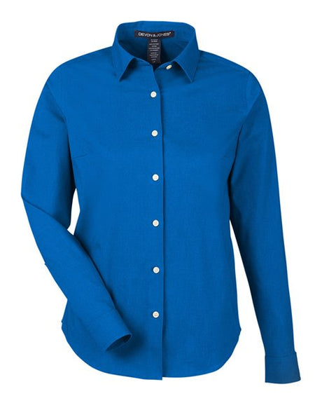 Devon & Jones Women's CrownLux Performance Spencer Poplin Dress Shirt-1