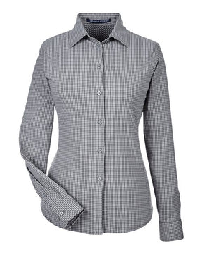 Devon & Jones Women's CrownLux Performance Tonal Mini Check Woven Dress Shirt
