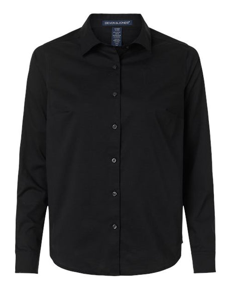 Devon & Jones Women's CrownLux Performance Spencer Poplin Dress Shirt-1