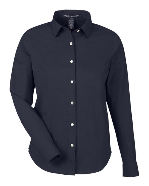 Devon & Jones Women's CrownLux Performance Spencer Poplin Dress Shirt-1