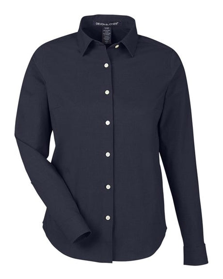 Devon & Jones Women's CrownLux Performance Spencer Poplin Dress Shirt-1