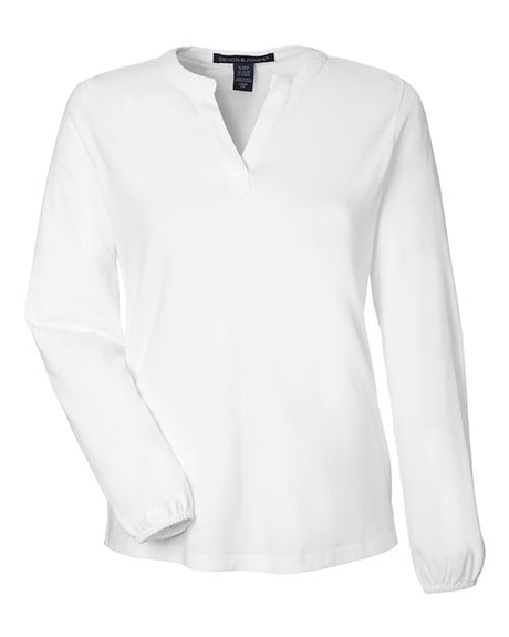 Devon & Jones Women's Raleigh Half-Placket Knit Top-1