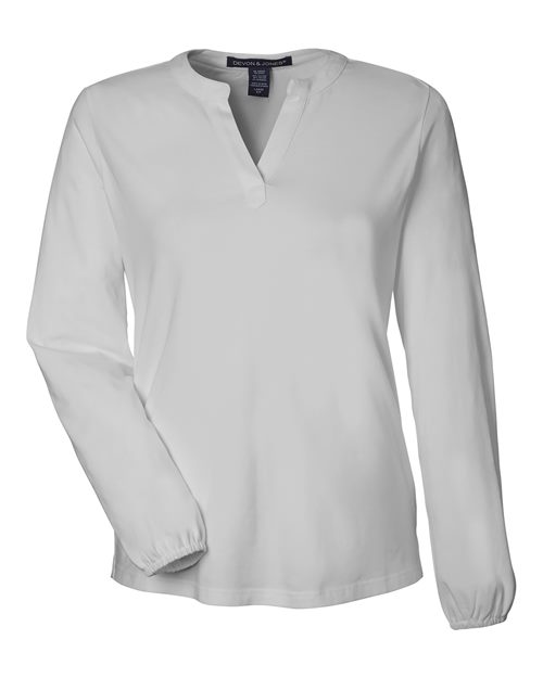Devon & Jones Women's Raleigh Half-Placket Knit Top-1