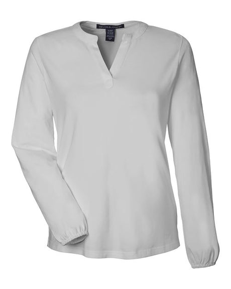 Devon & Jones Women's Raleigh Half-Placket Knit Top-1