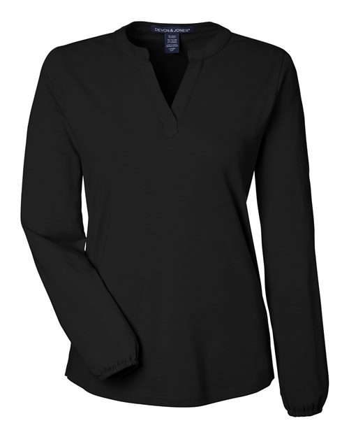 Devon & Jones Women's Raleigh Half-Placket Knit Top-1