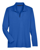 Devon & Jones Women's CrownLux Performance Plaited Long Sleeve Polo-1