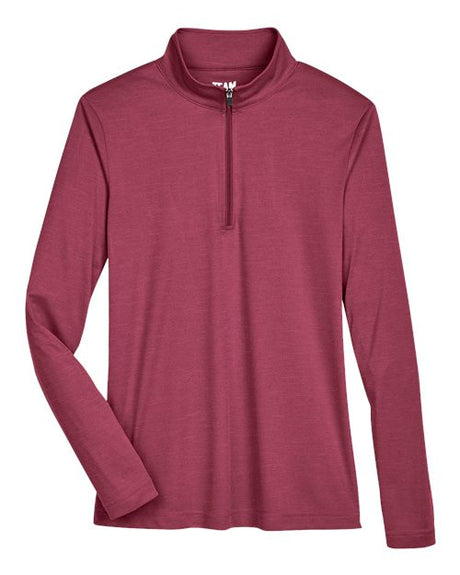 Team 365 Women's Zone Sonic Heather Performance Quarter-Zip Pullover-1