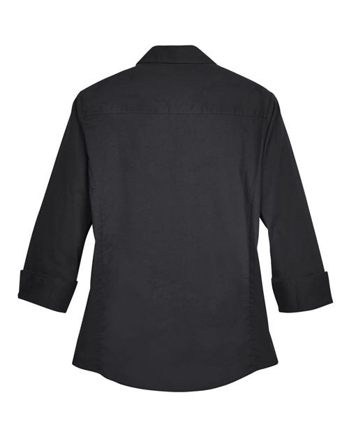 Devon & Jones Women's Perfect Fit Three-Quarter Sleeve Stretch Poplin Dress Shirt-2