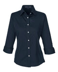 Devon & Jones Women's Perfect Fit Three-Quarter Sleeve Stretch Poplin Dress Shirt-1