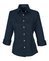 Devon & Jones Women's Perfect Fit Three-Quarter Sleeve Stretch Poplin Dress Shirt-1