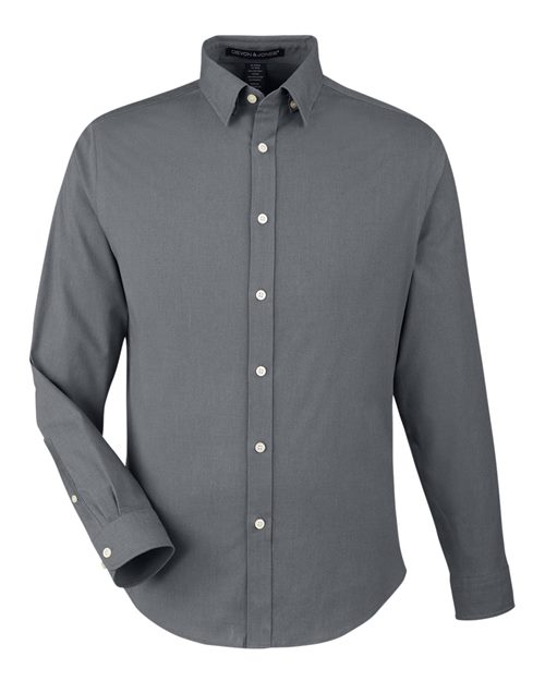 Devon & Jones Men's CrownLux Performance Spencer Poplin Dress Shirt-1