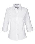 Devon & Jones Women's Perfect Fit Three-Quarter Sleeve Stretch Poplin Dress Shirt-1