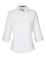 Devon & Jones Women's Perfect Fit Three-Quarter Sleeve Stretch Poplin Dress Shirt-1