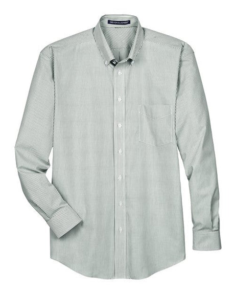 Devon & Jones Men's Crown Collection Banker Stripe Woven Dress Shirt-1