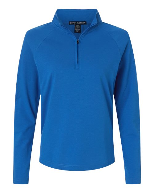 Devon & Jones Women's Seaton Pebble Textured Quarter-Zip Pullover-1