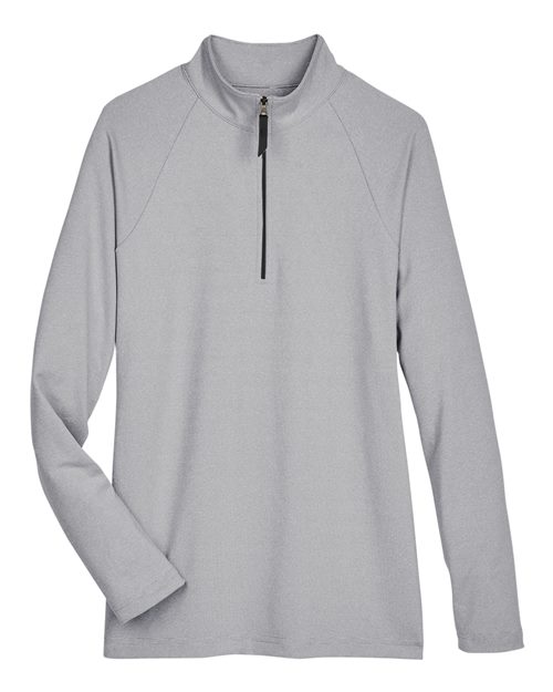 Devon & Jones Women's CrownLux Performance Clubhouse Micro-Stripe Quarter-Zip Pullover-1