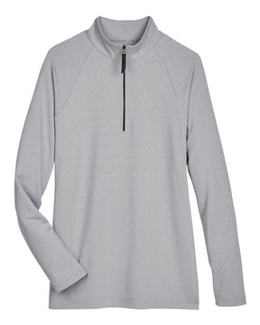 Devon & Jones Women's CrownLux Performance Clubhouse Micro-Stripe Quarter-Zip Pullover-1